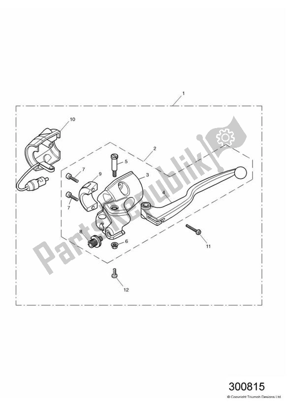 All parts for the Clutch Control & Switches >281465-f2 / 279278-f4 of the Triumph America Carburettor 790 2002 - 2007
